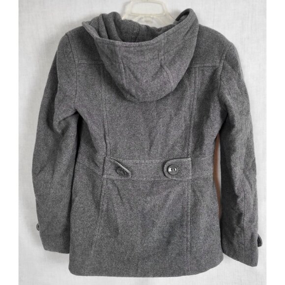 Women's SIZE 4 Kenneth Cole Wool Blend Pea Coat Winter Jacket Gray Warm Classic - Picture 3 of 6